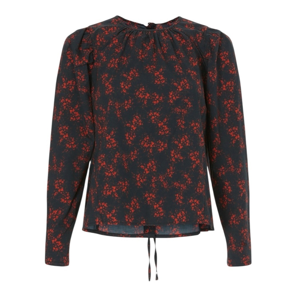 Thakoon Black and Red Floral Long Sleeve Top XXL Womens - Picture 3 of 5